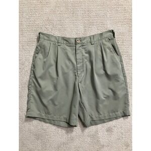 John Ashford Pleated Golf Shorts‎ Green Casual Dress Shorts Size 36